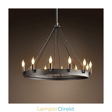 Pendentlampa I Retrostil Med 12 Ljus I Ljusfunktionen Pendentlampa I Retrostil Med 12 Ljus I Ljusfunktionen