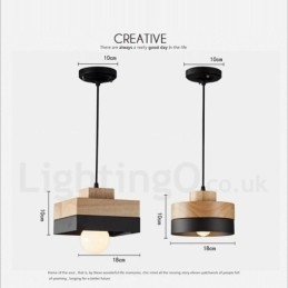 Modern Och Modern Trä Och Metall Trä Taklampa