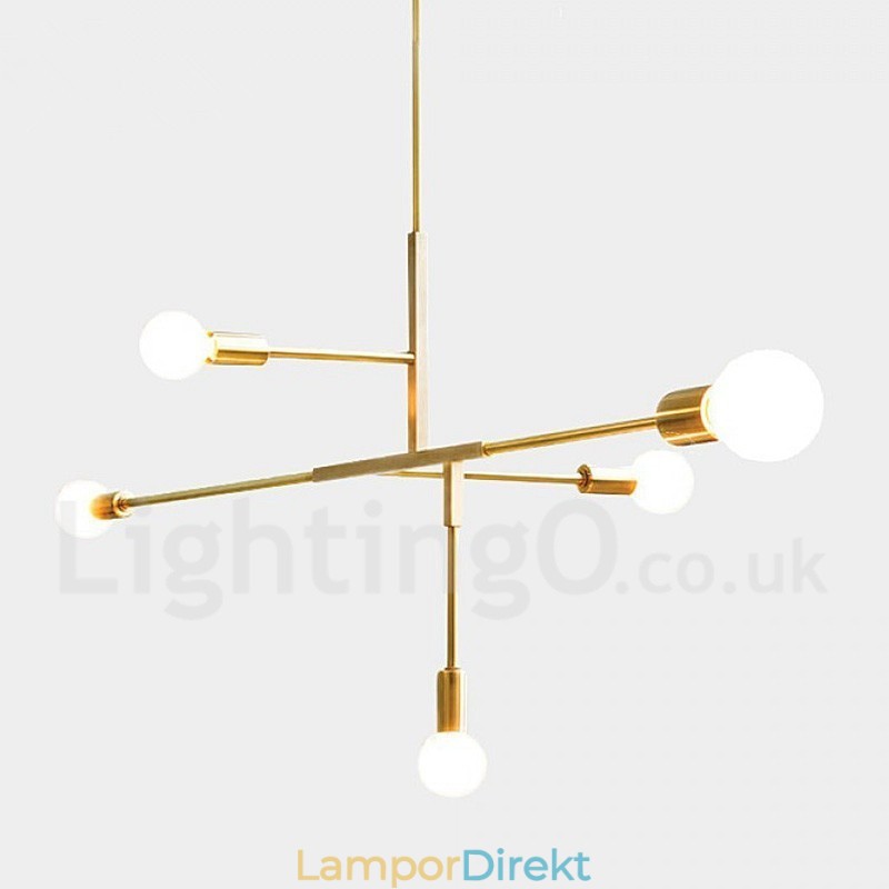Modern Contemporary Copper 5 Light Chandelier Lamp