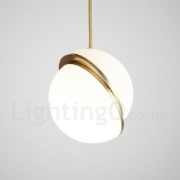 Modern Och Modern Kopparhängande Lampa Med Glasskärmslampa