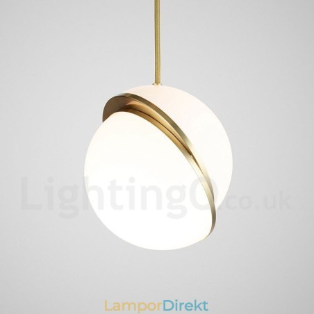 Modern Och Modern Kopparhängande Lampa Med Glasskärmslampa Modern Och Modern Kopparhängande Lampa Med Glasskärmslampa