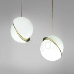 Modern Och Modern Kopparhängande Lampa Med Glasskärmslampa