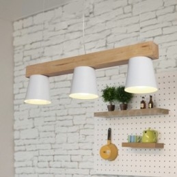 3 Ljus Modern Contemporary Wood Pendellampa