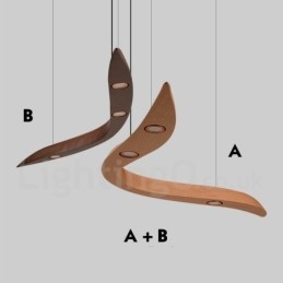 Modern Contemporary Wood 3 Light Pendel Light