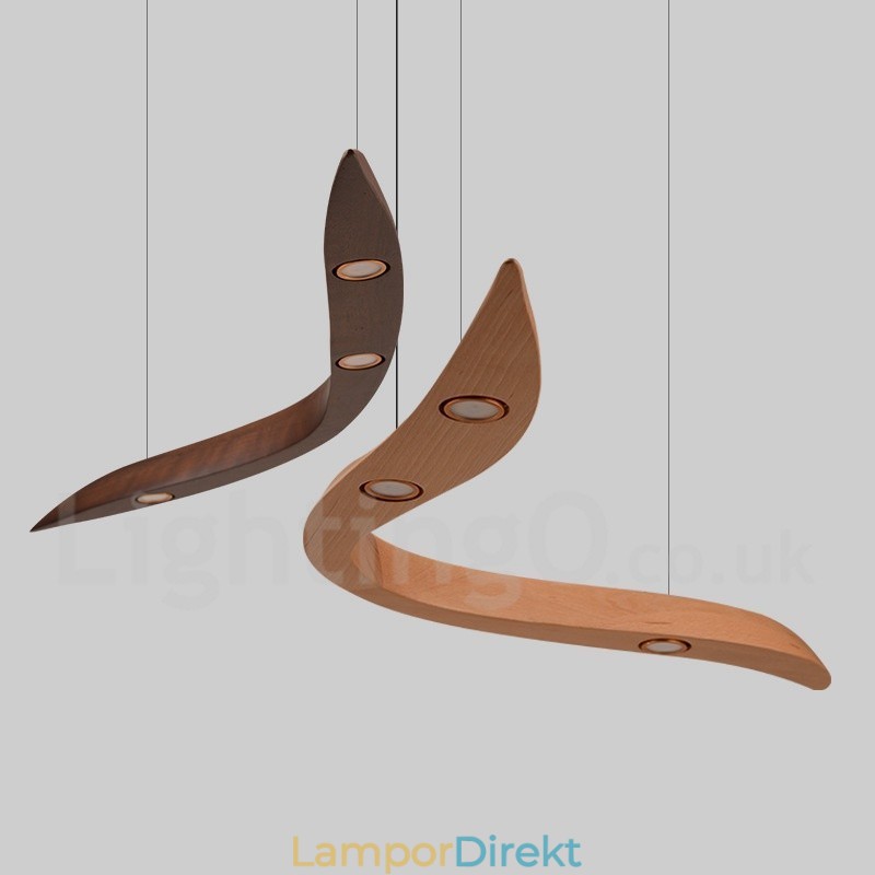 Modern Contemporary Wood 3 Light Pendel Light