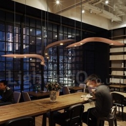 Modern Contemporary Wood 3 Light Pendel Light