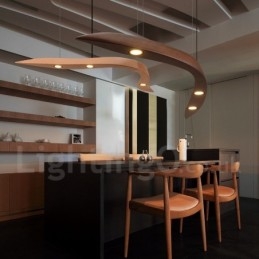 Modern Contemporary Wood 3 Light Pendel Light