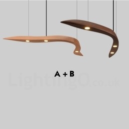 Modern Contemporary Wood 3 Light Pendel Light