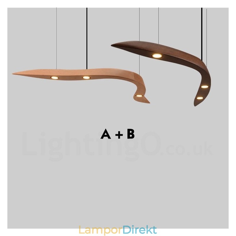 Modern Contemporary Wood 3 Light Pendel Light