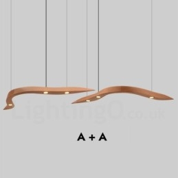 Modern Contemporary Wood 3 Light Pendel Light