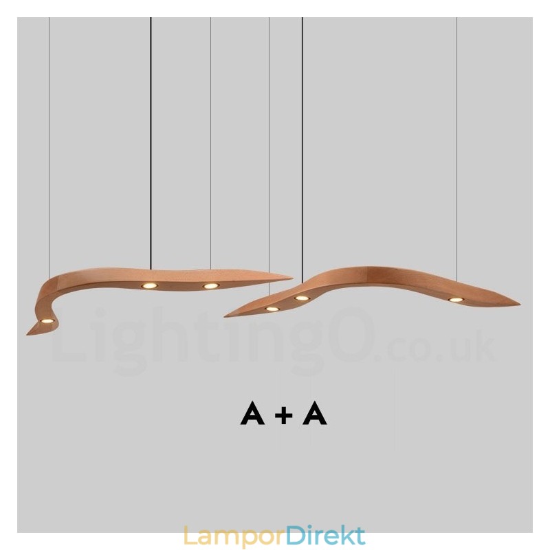 Modern Contemporary Wood 3 Light Pendel Light