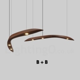 Modern Contemporary Wood 3 Light Pendel Light