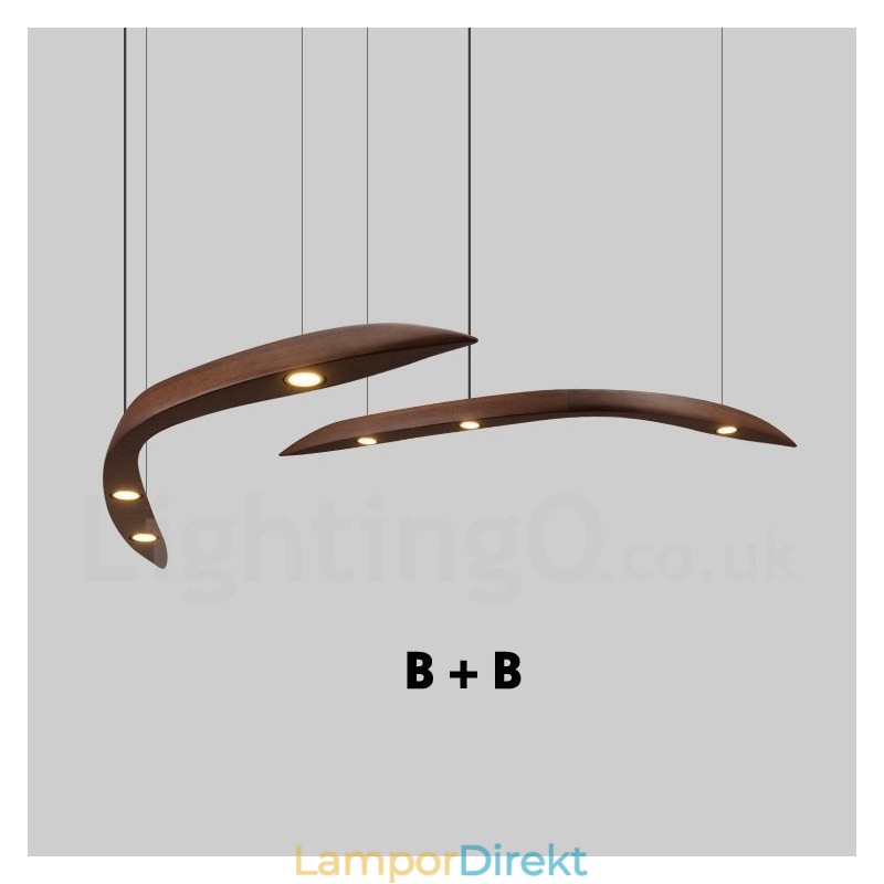 Modern Contemporary Wood 3 Light Pendel Light