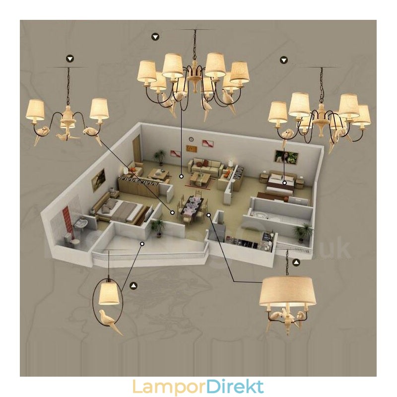 3 Light Rustic Lodge Vintage Pendel Light