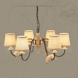 6 Light Rustic Lodge Vintage Pendellampa