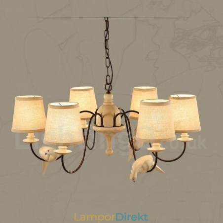 6 Light Rustic Lodge Vintage Pendellampa 6 Light Rustic Lodge Vintage Pendellampa