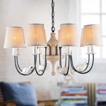 8 Light Rustic Lodge Vintage Pendellampa 8 Light Rustic Lodge Vintage Pendellampa