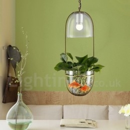 Rustik Lodge Metall Glas Taklampa