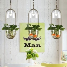 Rustik Lodge Metall Glas Taklampa