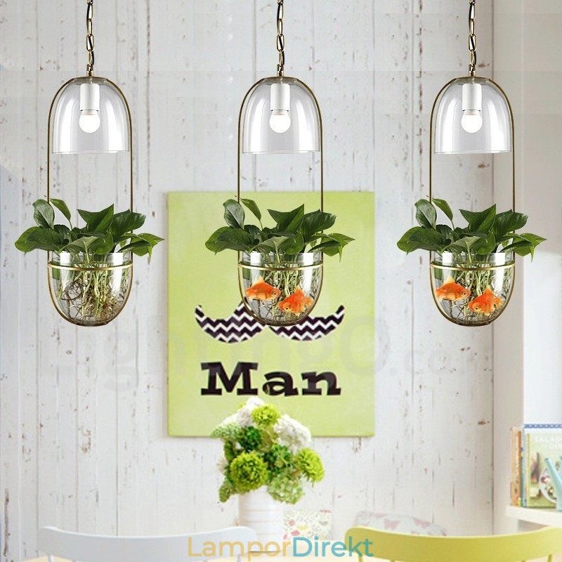 Rustik Lodge Metall Glas Taklampa