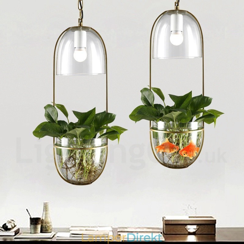 Rustik Lodge Metall Glas Taklampa