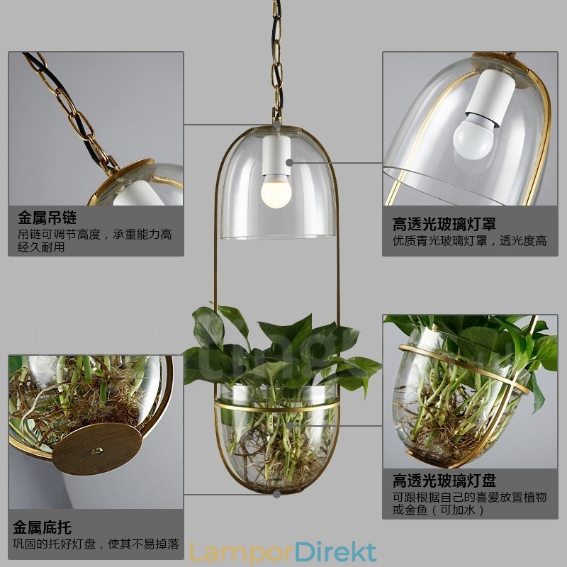 Rustik Lodge Metall Glas Taklampa