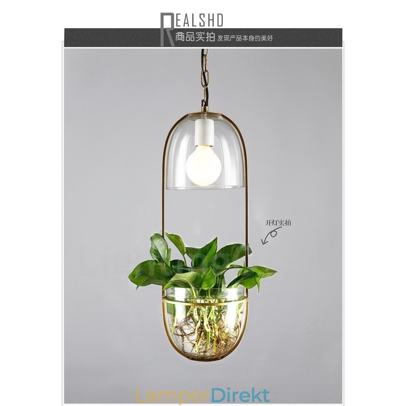 Rustik Lodge Metall Glas Taklampa