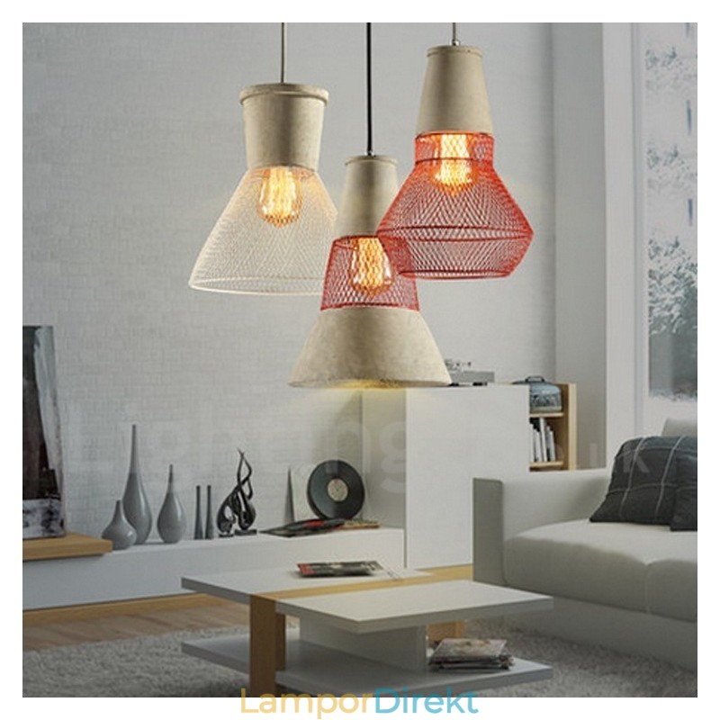 1 Lättmetall Concrte Rustic Lodge Pendellampa