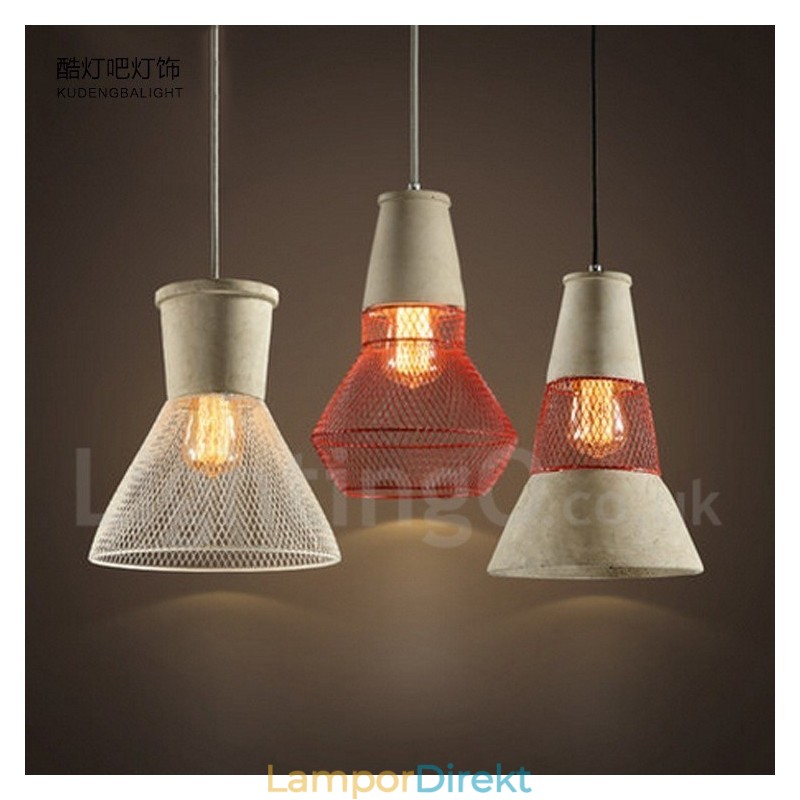 1 Lättmetall Concrte Rustic Lodge Pendellampa