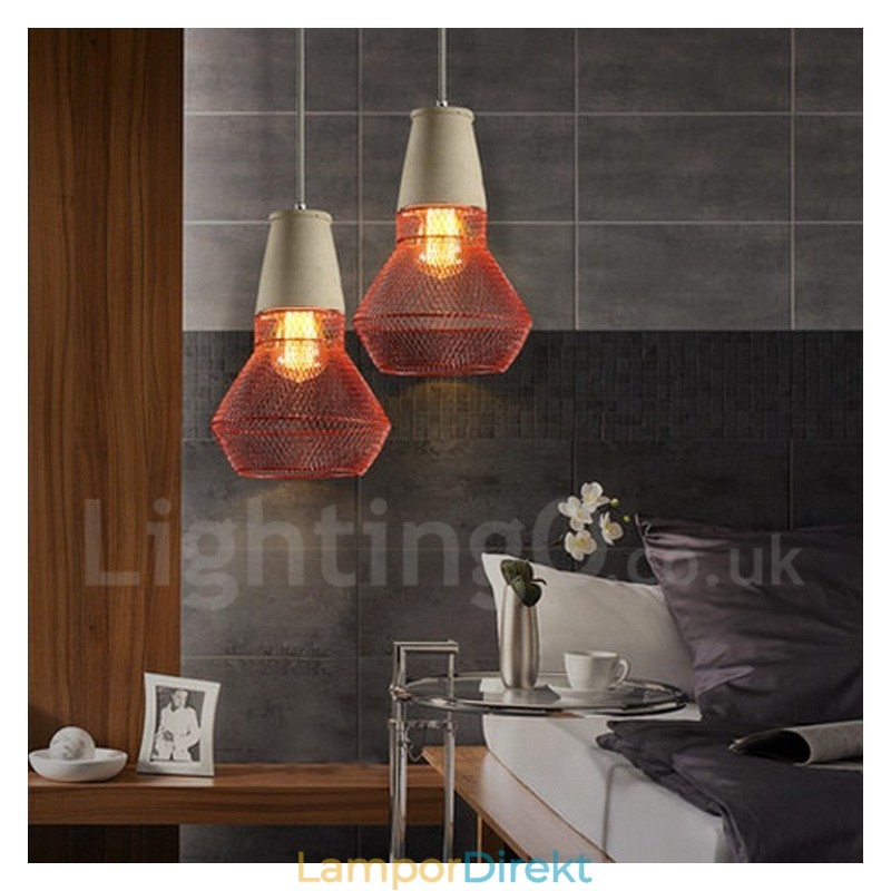1 Lättmetall Concrte Rustic Lodge Pendellampa