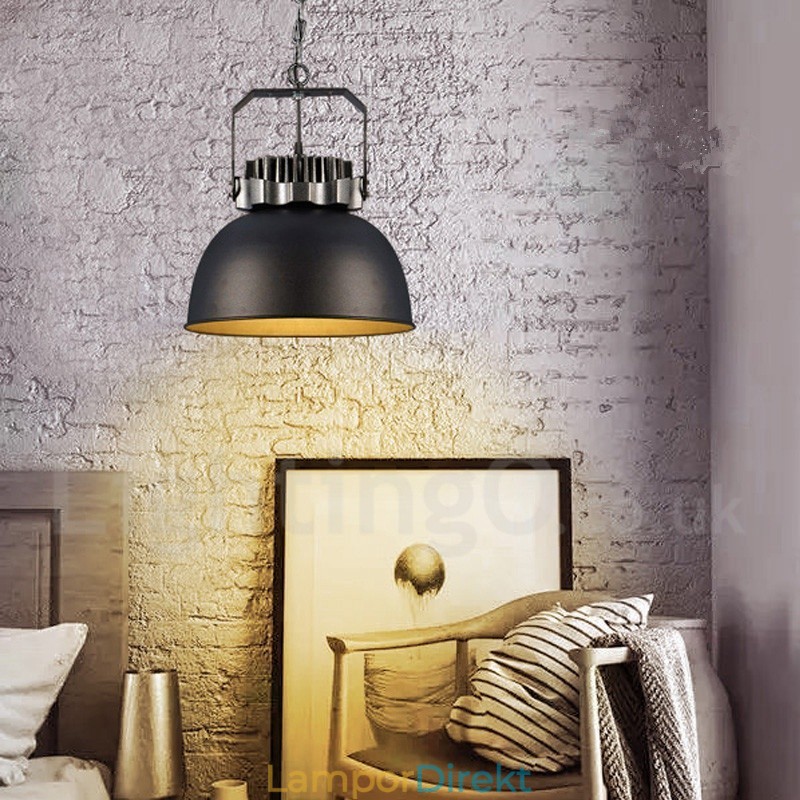 Svart Land Vintage Metall Taklampa