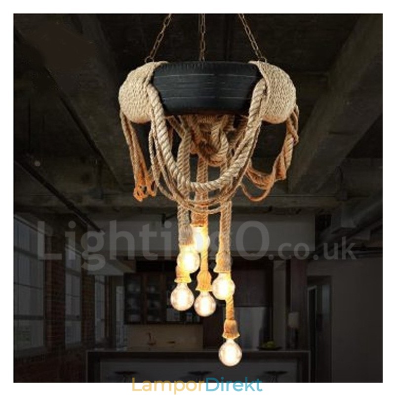 Country Vintage 6 Light Pendellampa