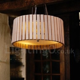 Modern Och Modern Trätrumma Taklampa