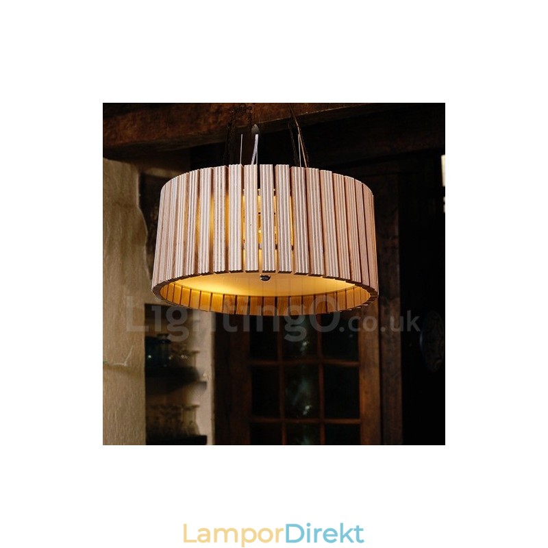 Modern Och Modern Trätrumma Taklampa