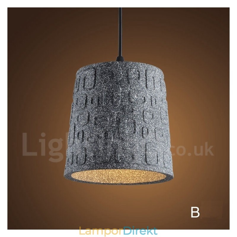 Retro Vintage Concrte 1 Ljus Taklampa