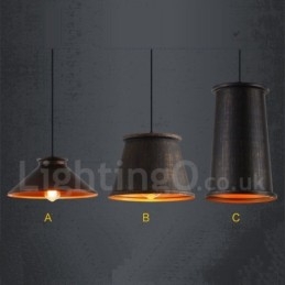 Retro Vintage 1 Ljus Metall Taklampa
