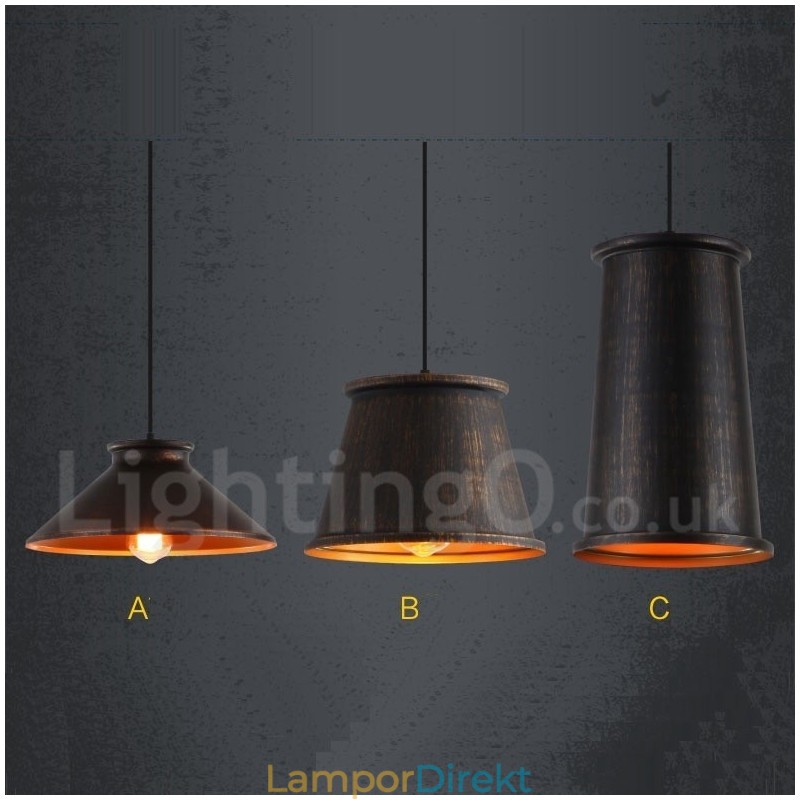 Retro Vintage 1 Ljus Metall Taklampa