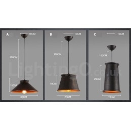 Retro Vintage 1 Ljus Metall Taklampa