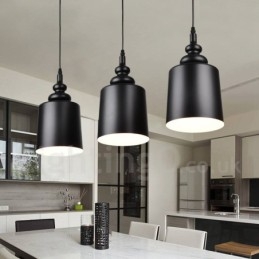 Svart Modern Contemporary 3 Light Pendel Light