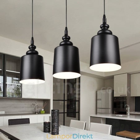 Svart Modern Contemporary 3 Light Pendel Light Svart Modern Contemporary 3 Light Pendel Light