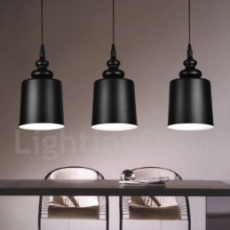 Svart Modern Contemporary 3 Light Pendel Light