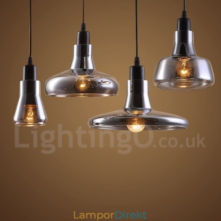 Retro Vintage 1 Ljus Taklampa Med Glasskärm