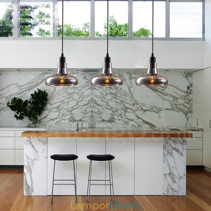 Retro Vintage 1 Ljus Taklampa Med Glasskärm