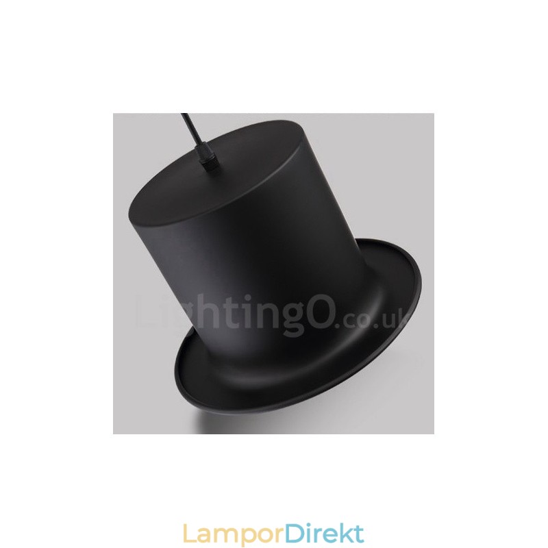 Black Metal Hat Shape 1 Light Retro Vintage Pendellampa