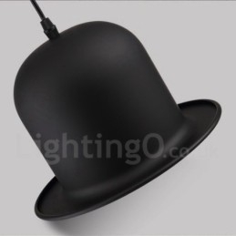 Black Metal Hat Shape 1 Light Retro Vintage Pendellampa