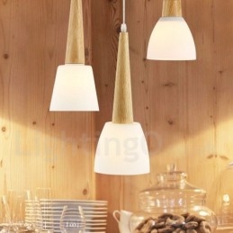 Rustik Lodge Trähängande Ljus Med Glasskärm