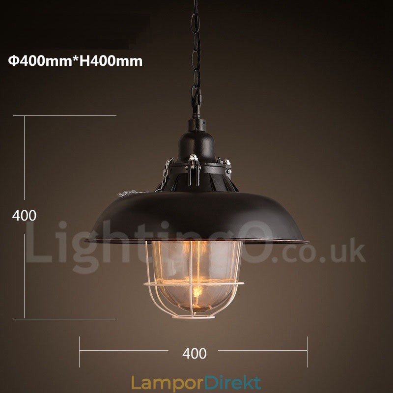 Retro Vintage Metall 1 Ljus Taklampa