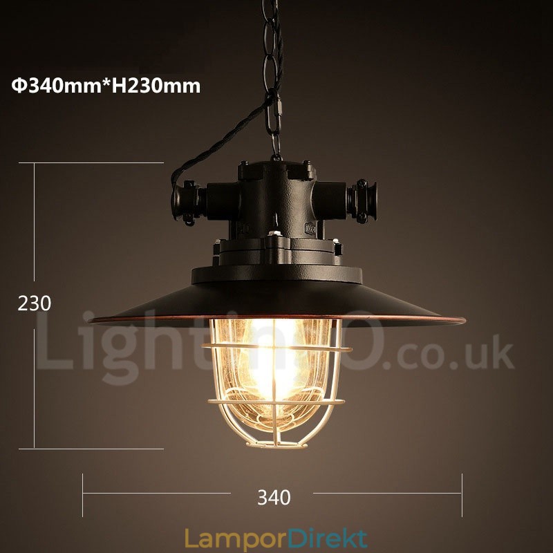 Retro Vintage Metall 1 Ljus Taklampa