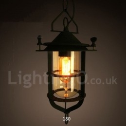 Retro Vintage Metall 1 Ljus Taklampa