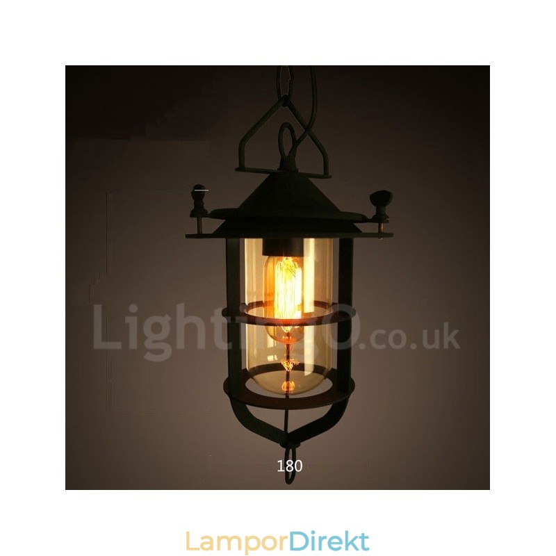 Retro Vintage Metall 1 Ljus Taklampa